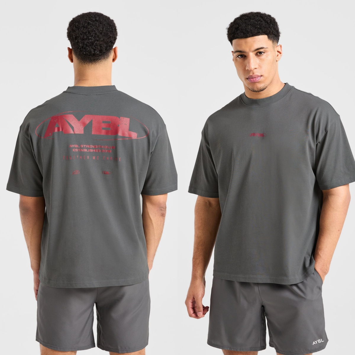 Streetwear Brand Red - Kırmızı Logo Gücü Fitness Marka T-shirt