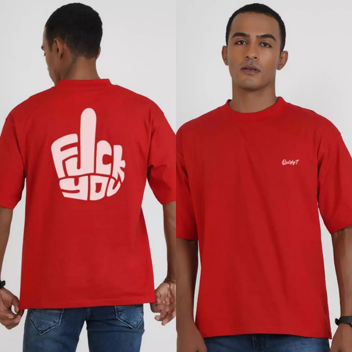 Streetwear Brand Red - Don't Care Red Spoof Mizah İnternet