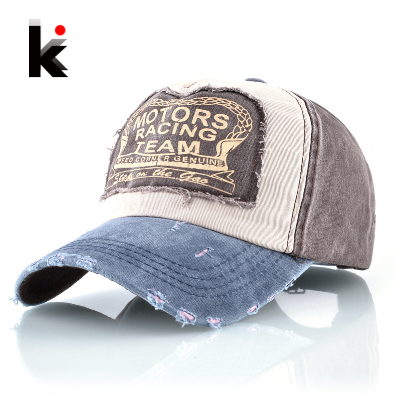 Streetwear Brand With K - Moda Yıkanmış Denim beyzbol şapkası Kadın