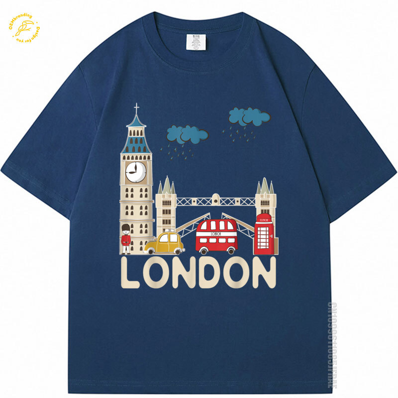 Streetwear Brands London - Yağmurlu Londra Tshirt Sevimli Hatıra Büyük