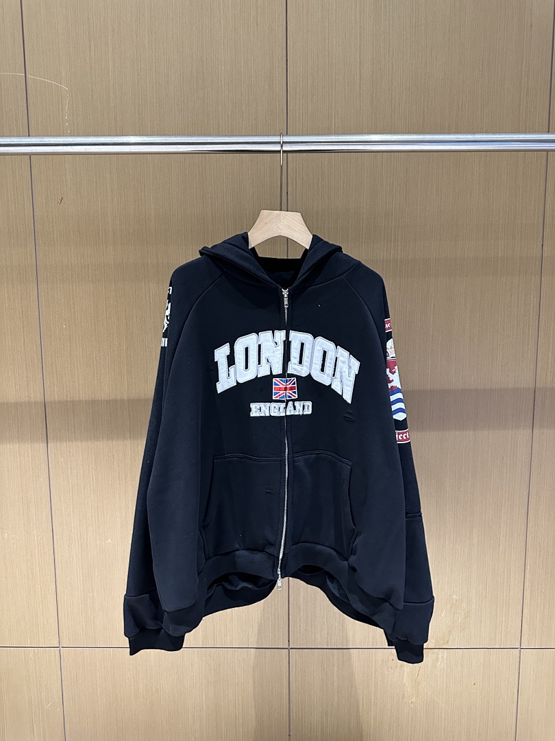 Streetwear Brands London - 25S Yıkanmış Dekonstrüksiyon Londra İşlemeli Patchwork