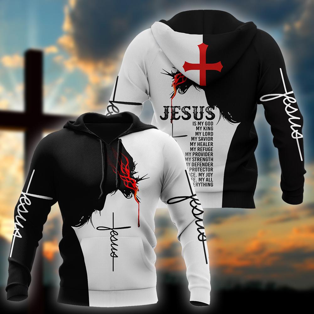 Streetwear Brand Tracksuit - Sonbahar Marka Kapüşonlular İsa Dövme 3D